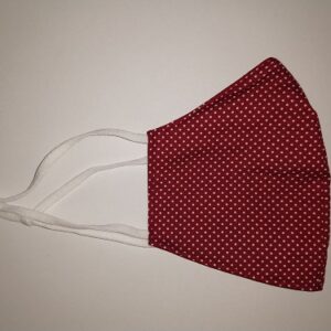 Rdeča, drobne bele pikice