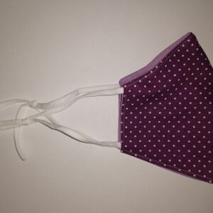 temno lila bele pike