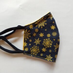 zlate snežinke na temno modri - zlata